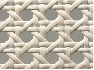 white pvc 1/2 cane webbing mesh