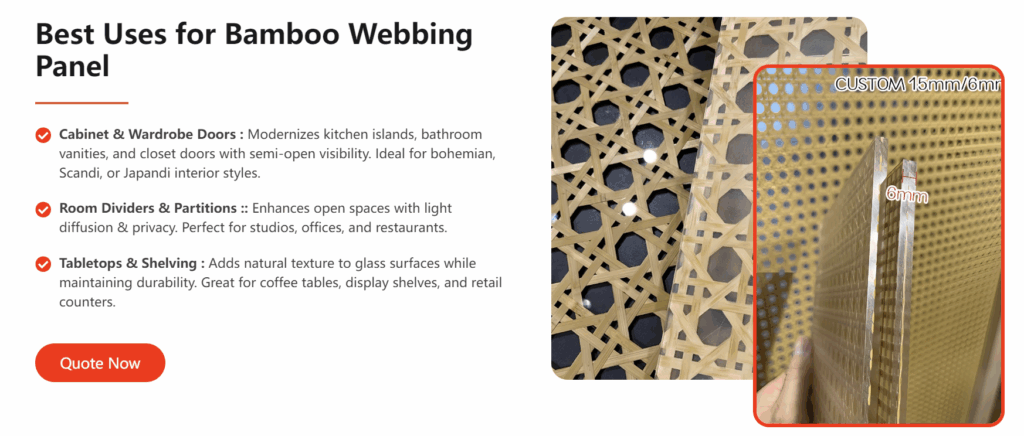 A modern room featuring bamboo paneling on an accent wall Contemporary Bamboo Wall Panel