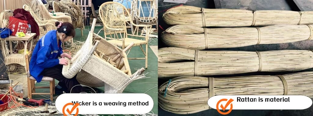 Rattan vs Wicker examples rattan vs wicker