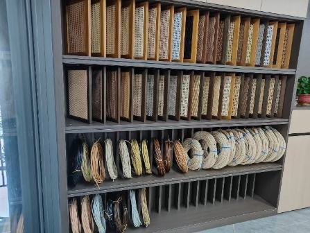 All kinds of the rattan cane webbing show room