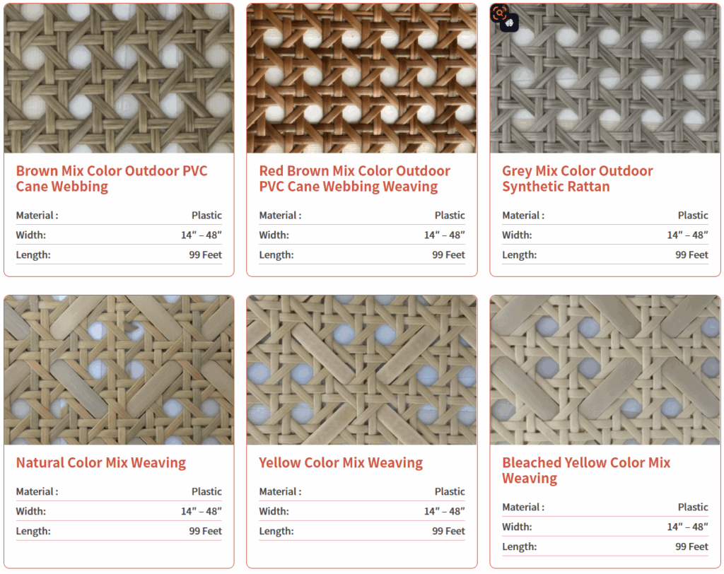 Plastic vs natural cane webbing comparison in furniture application