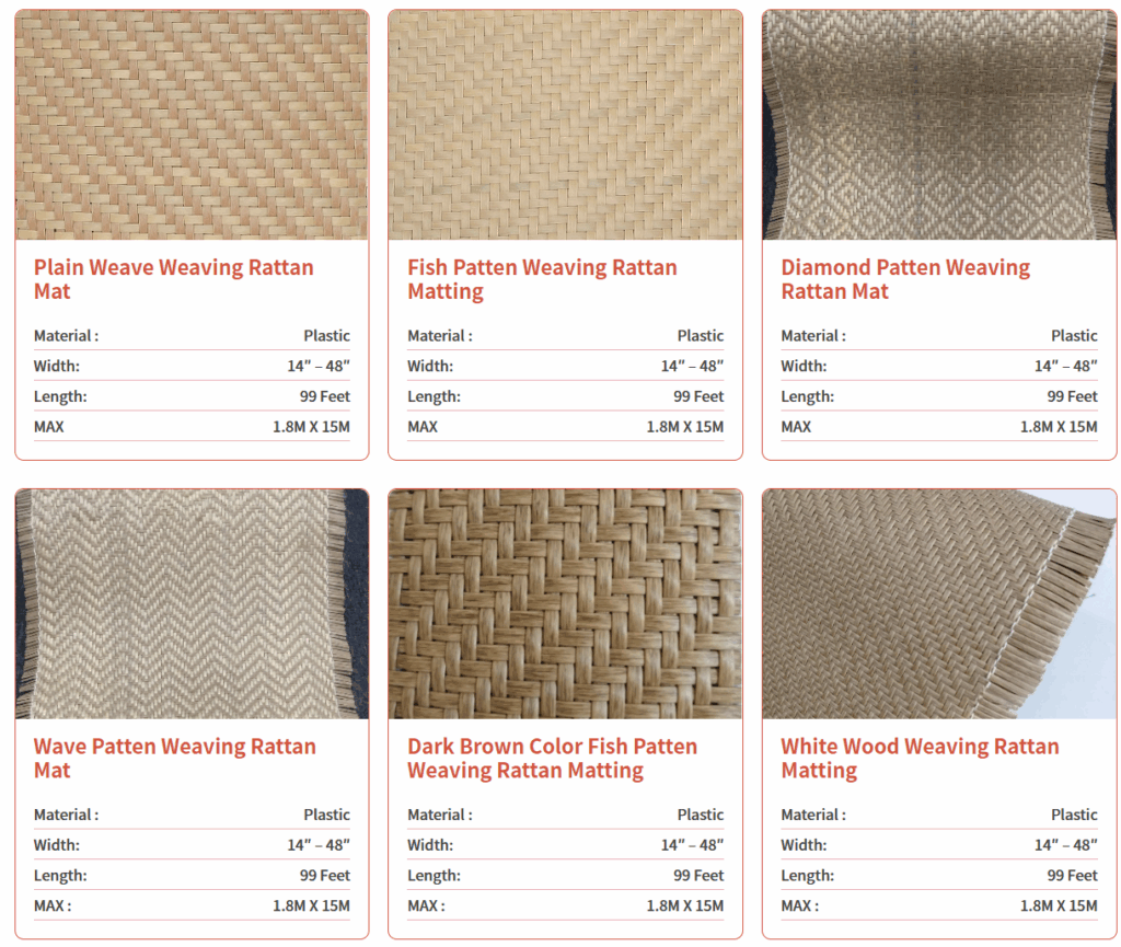 Rattan- und Kunststoff-Rattanmatten