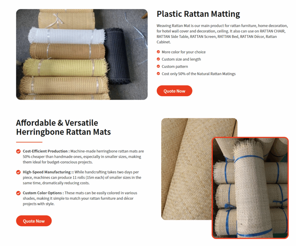 plastic cane webbing furniture options