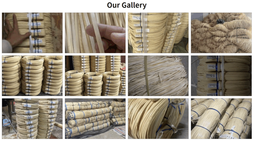 Close-up comparison showing rattan peel grade differences