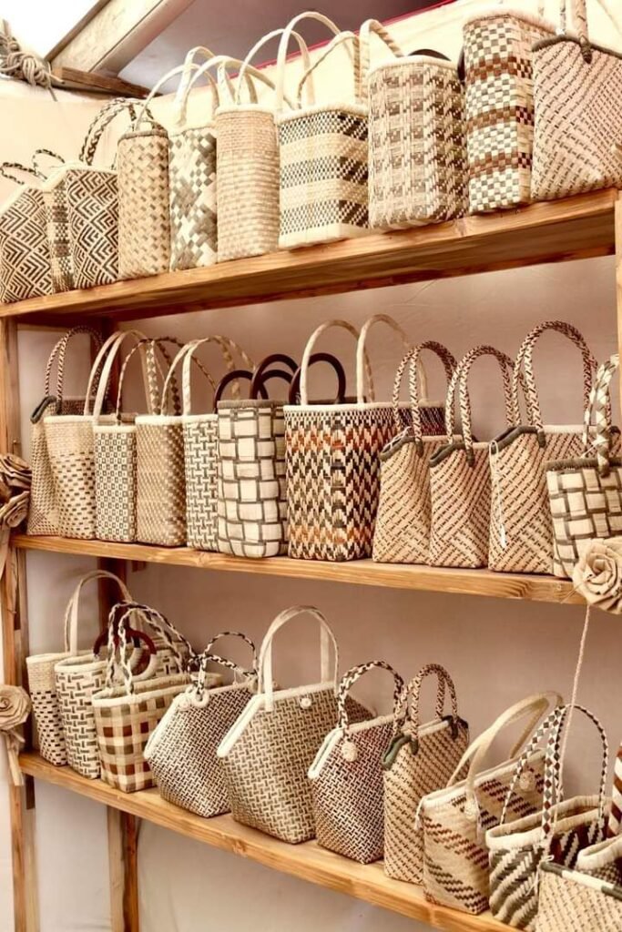 Contemporary rattan core basket designs