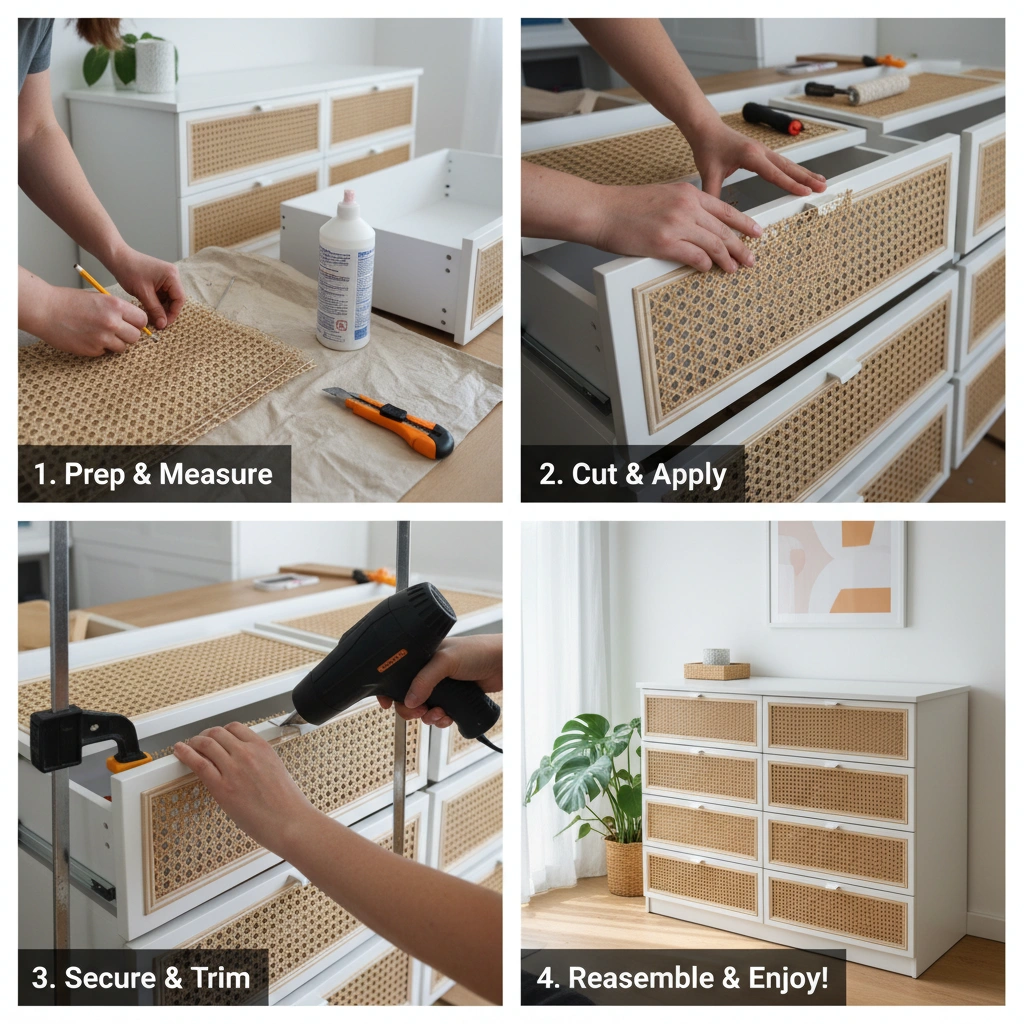 IKEA MALM Dresser Rattan Upgrade: A Step-by-Step Tutorial