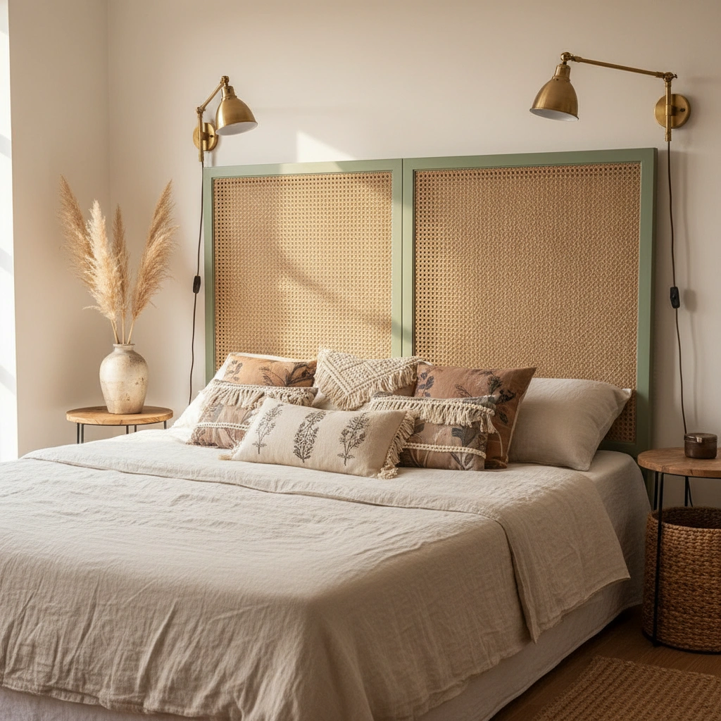 DIY Rattan Headboard using IKEA IVAR Side Units