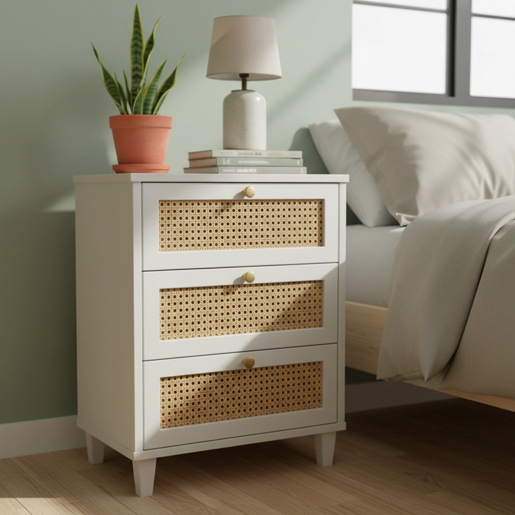 IKEA RAST Nightstand Rattan Makeover