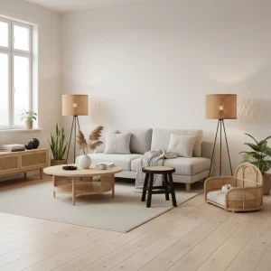 Japandi Look by Mixing IKEA Minimalism with Rattan Textures