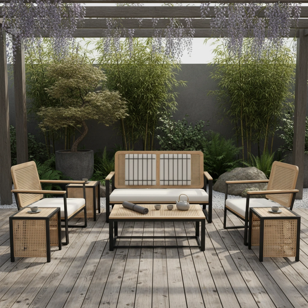 Outdoor Japandi style furniture