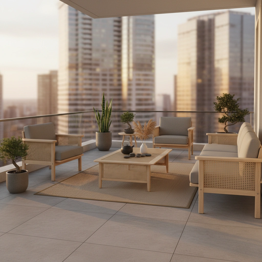 Outdoor minimalist rattan chair