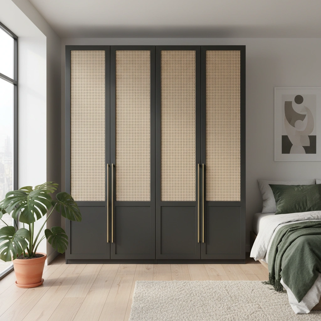 Upgrading IKEA PAX Wardrobe Doors with Cane Webbing