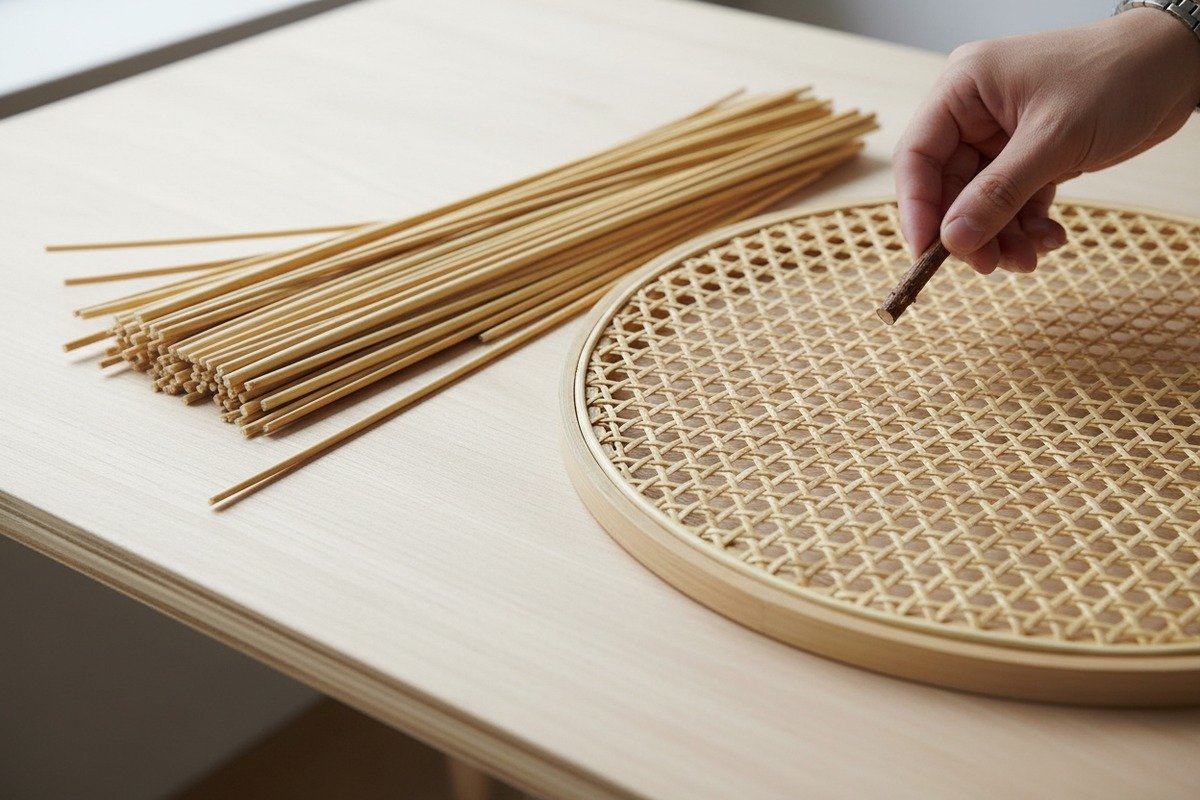 Premium rattan species like Calamus caesius for high-end furniture cane webbing projects (ID#2)