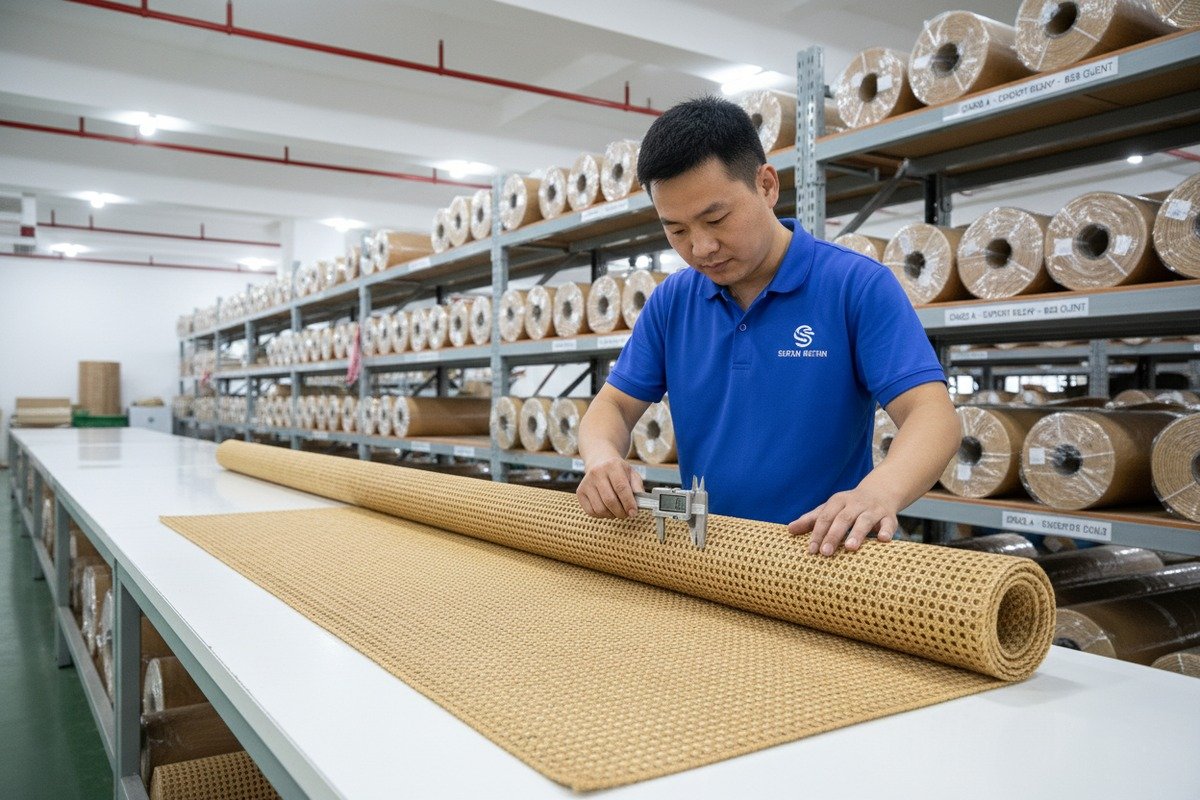 Rattan Weaving Durability Benefits Traditional weaving process ensuring durability and resistance to stretching in rattan furniture (ID#5)