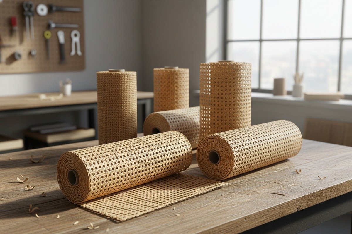 Different grades of rattan cane webbing for sourcing high-quality furniture materials (ID#1)