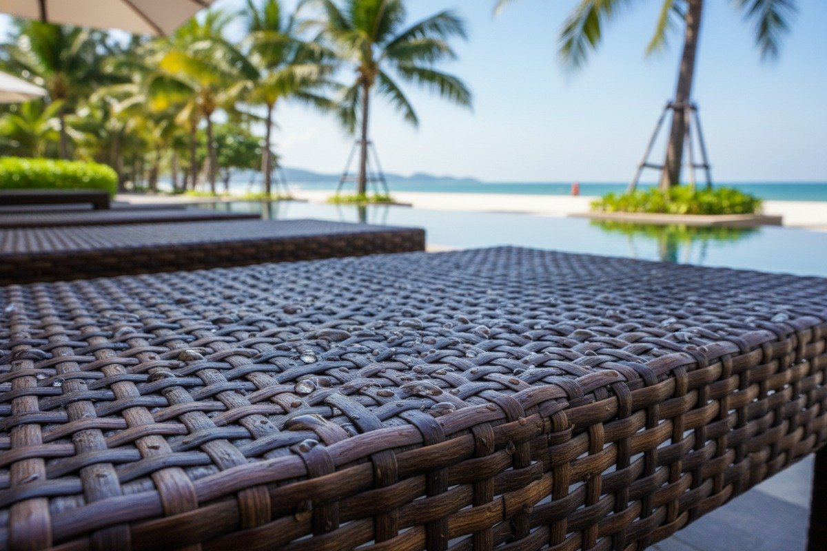 Durable Outdoor Synthetic Rattan Durable synthetic rattan webbing resistant to UV rays and moisture for outdoor furniture (ID#3)