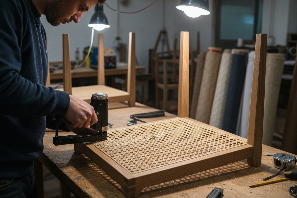 Rattan Quality and Maturation High-quality rattan grade developing a smooth even patina as the material matures (ID#5)