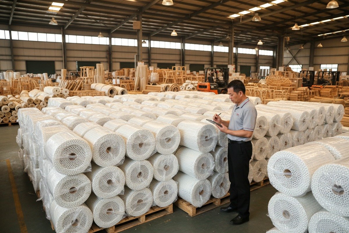 Bleached Rattan Wholesale Pricing Wholesale price comparison between bleached rattan webbing and natural unbleached options (ID#4)