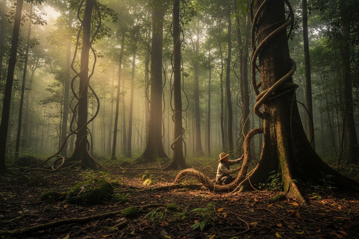 High quality rattan from Indonesian rainforests showing superior flexibility and fiber density (ID#2)