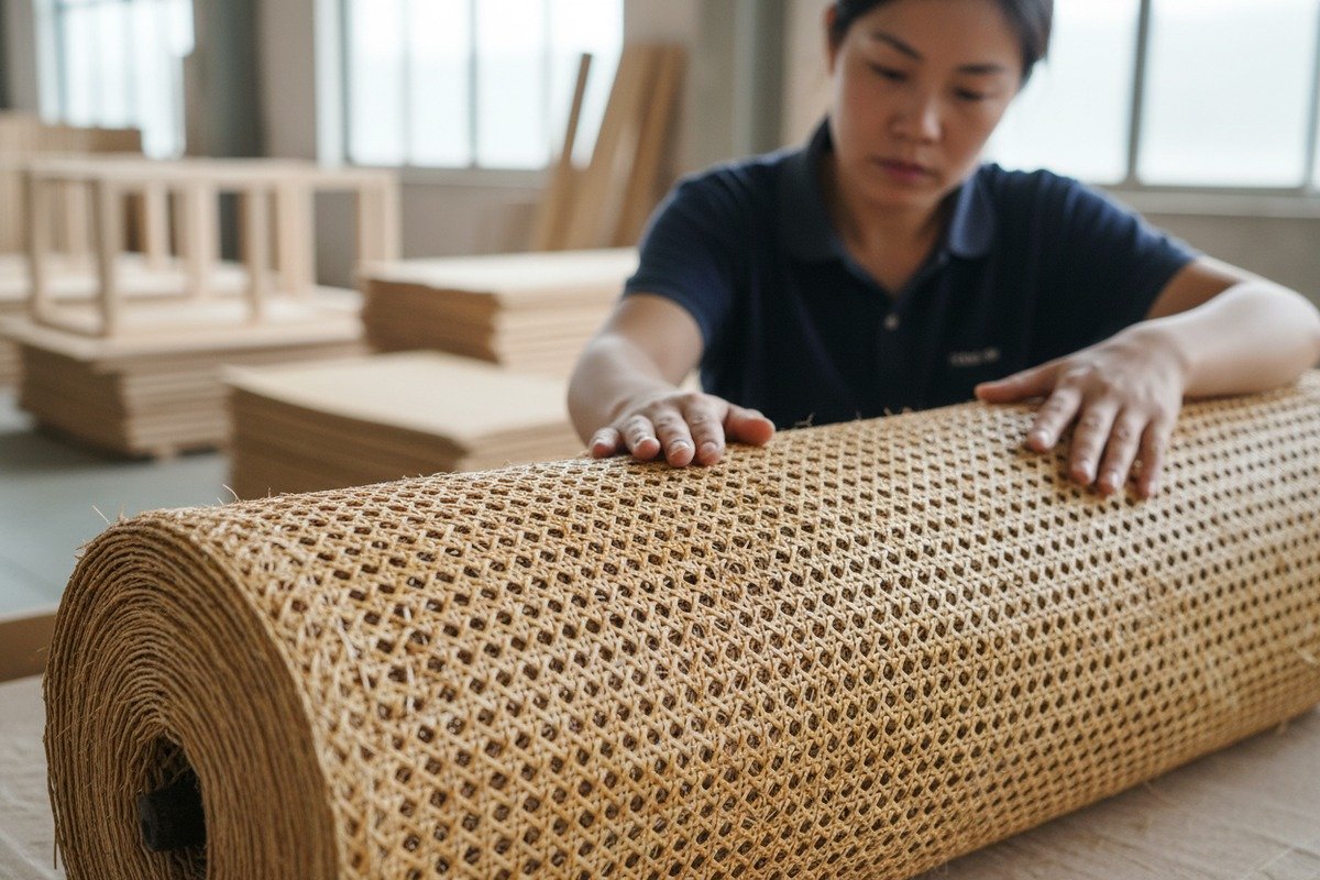 Identifying genuine natural rattan cane webbing by its unique visual appearance (ID#1)