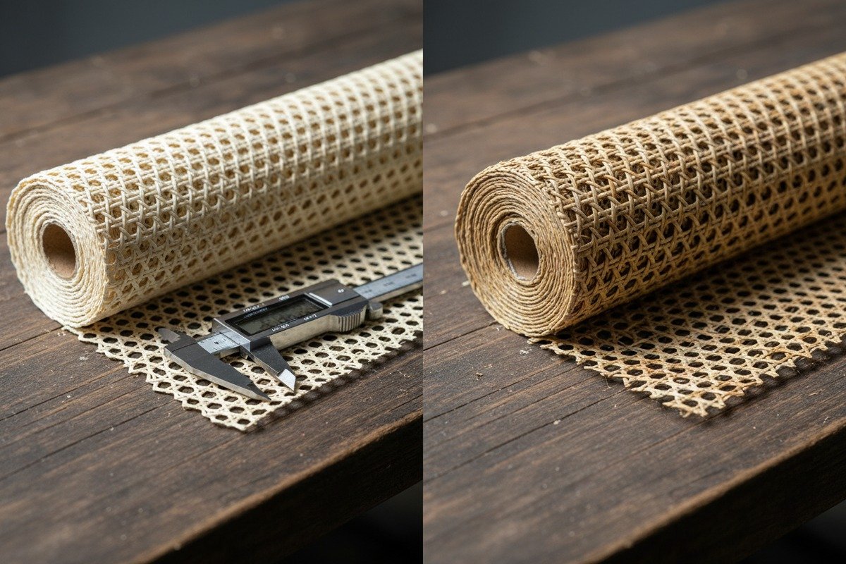 Grade A rattan cane webbing showing uniform color and premium quality standards (ID#2)