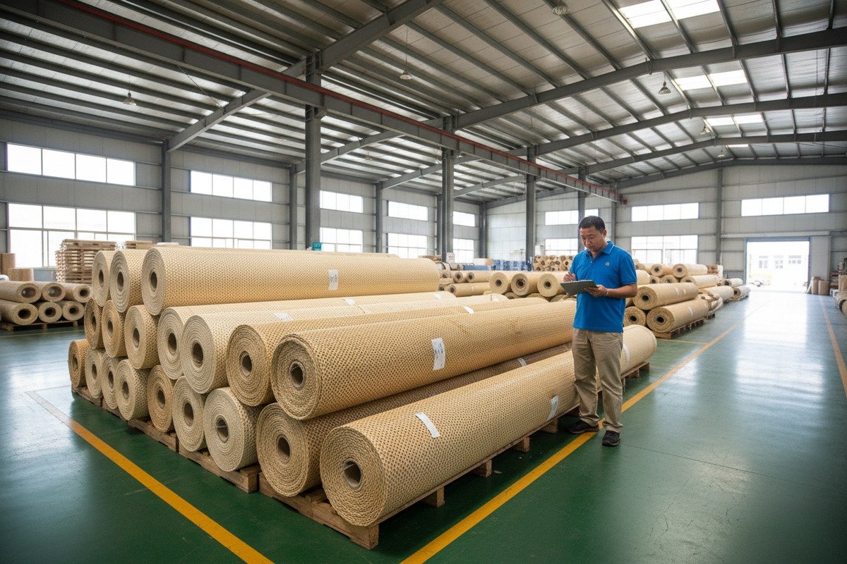 Standard roll length of natural rattan cane webbing for furniture manufacturing (ID#1)