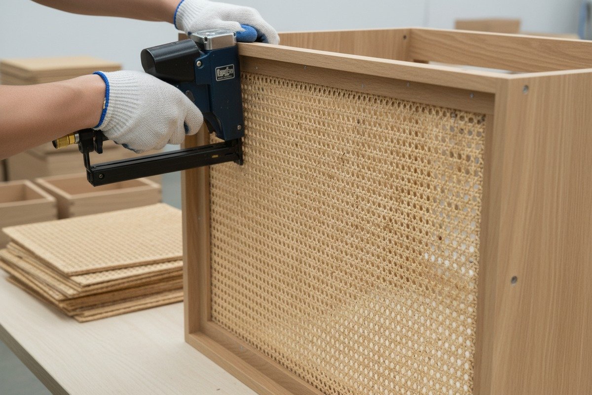 Budget-friendly furniture production using Grade D rattan for hidden structural panels and drawer bottoms (ID#2)