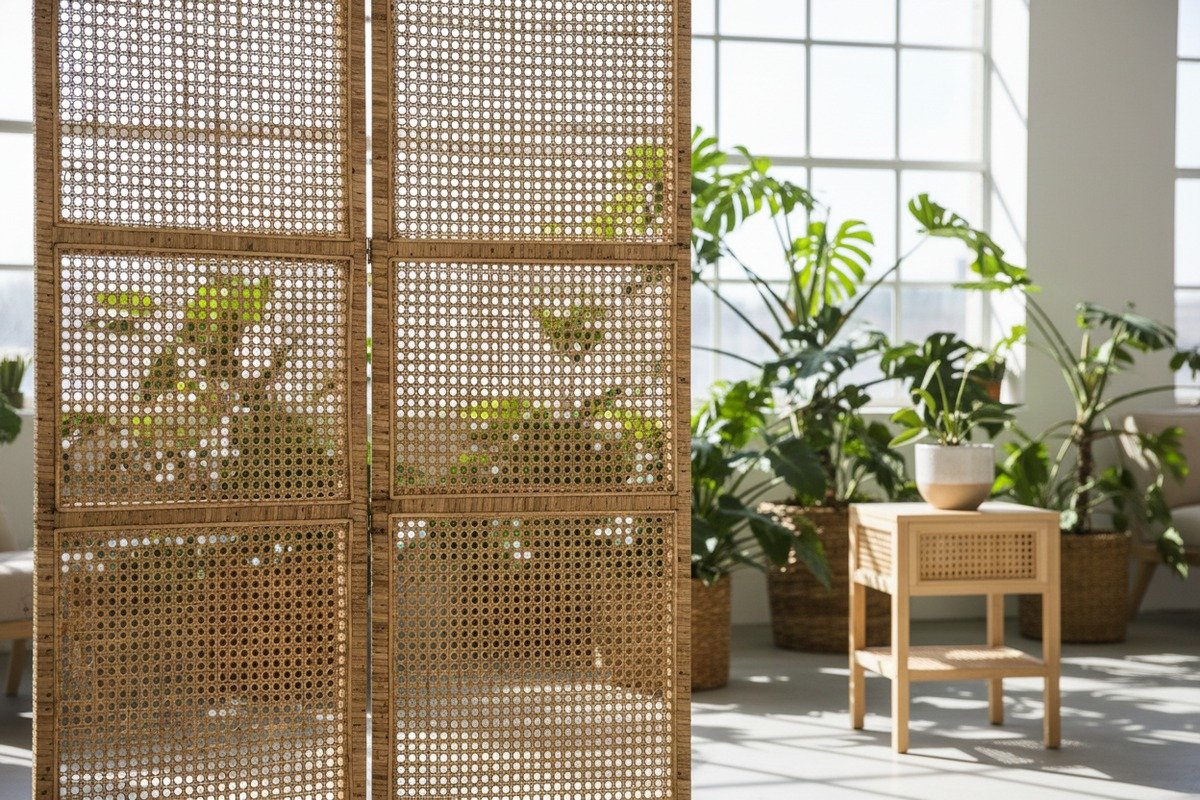 Grade D rattan cane webbing used in headboards, room dividers, and cabinet door inserts (ID#3)