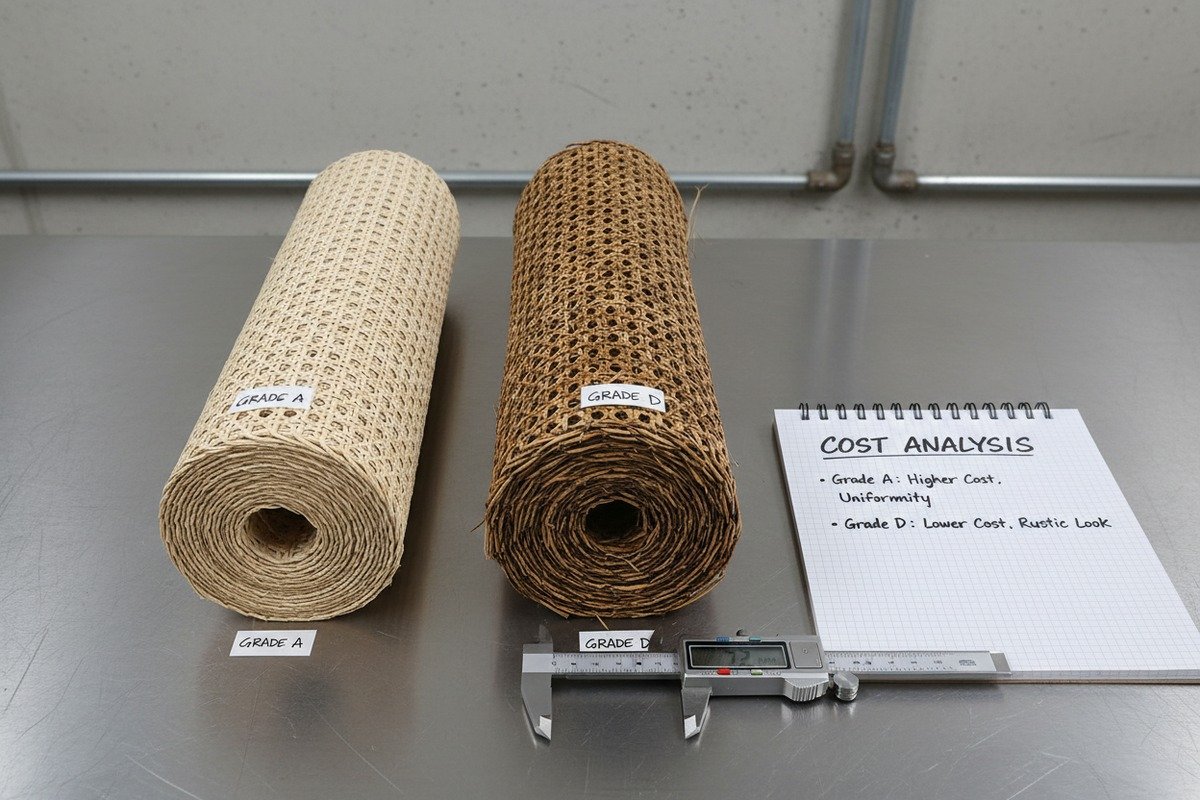 Rustic Grade D rattan with natural imperfections for vintage and bohemian style product lines (ID#4)