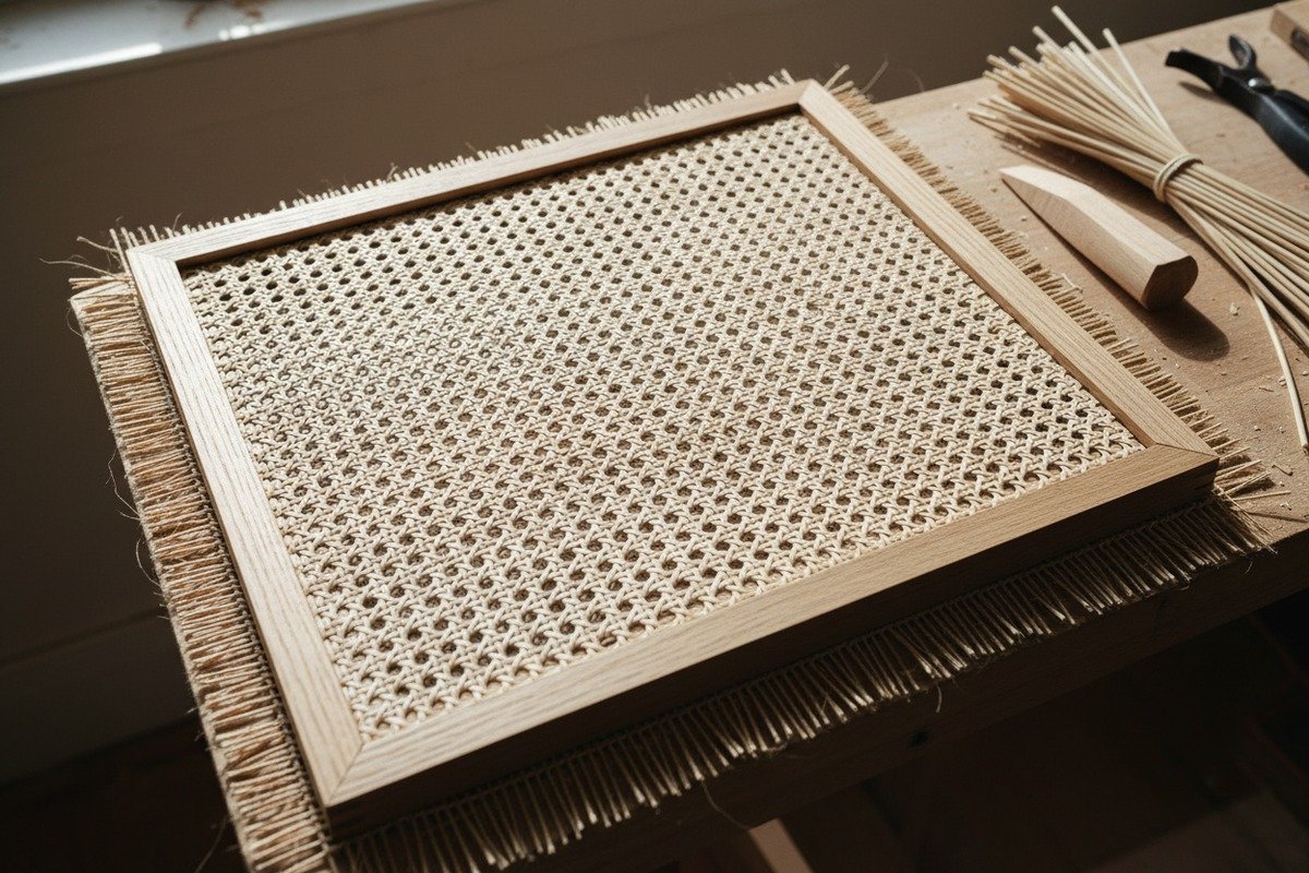 Rattan Installation Material Allowance Adding extra material allowance to rattan dimensions for secure spline installation and fitting (ID#3)