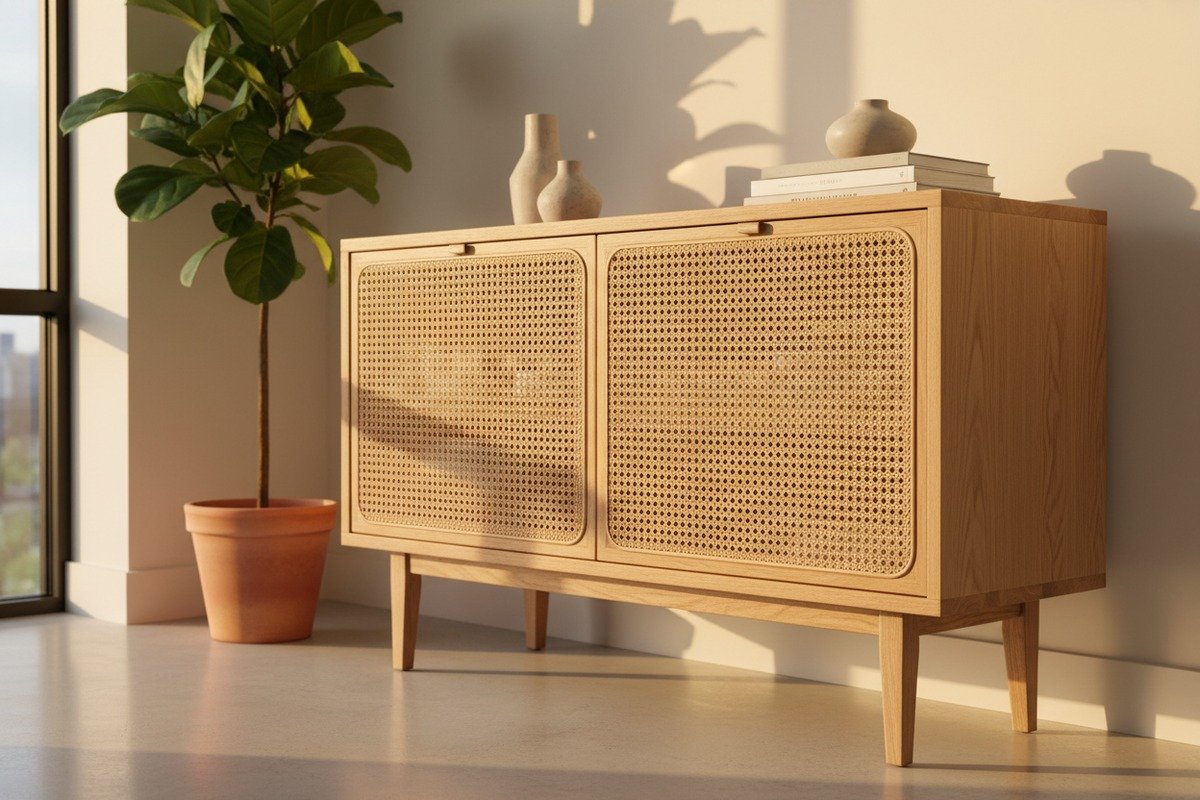 Durable half inch mesh rattan webbing used for chair seats and cabinet doors (ID#4)