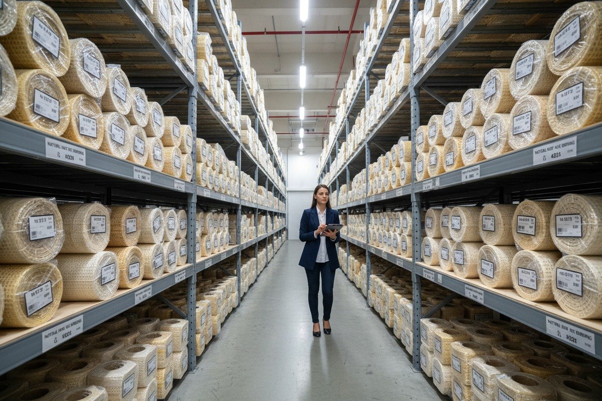 Wholesale stock of natural rattan rolls in standard eighteen, twenty-four, and thirty-six inch widths (ID#3)