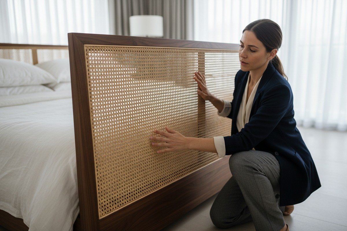 Breites Rattan für Möbel Extra-breites 90cm Rattan-Gewebe für nahtlose Abdeckung auf großen Kopfteilen und Schranktüren (ID#4)