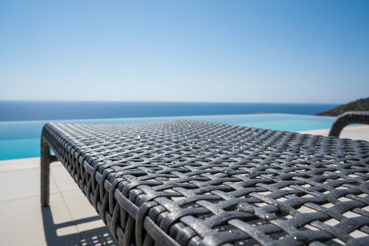 Durable high-density PE plastic rattan mesh designed for long-lasting outdoor furniture lifespan (ID#2)