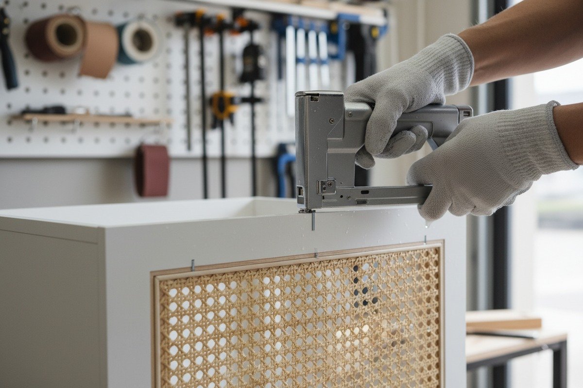 Modernizing Furniture with Rattan Transforming old furniture into modern designer pieces using natural rattan cane webbing (ID#2)