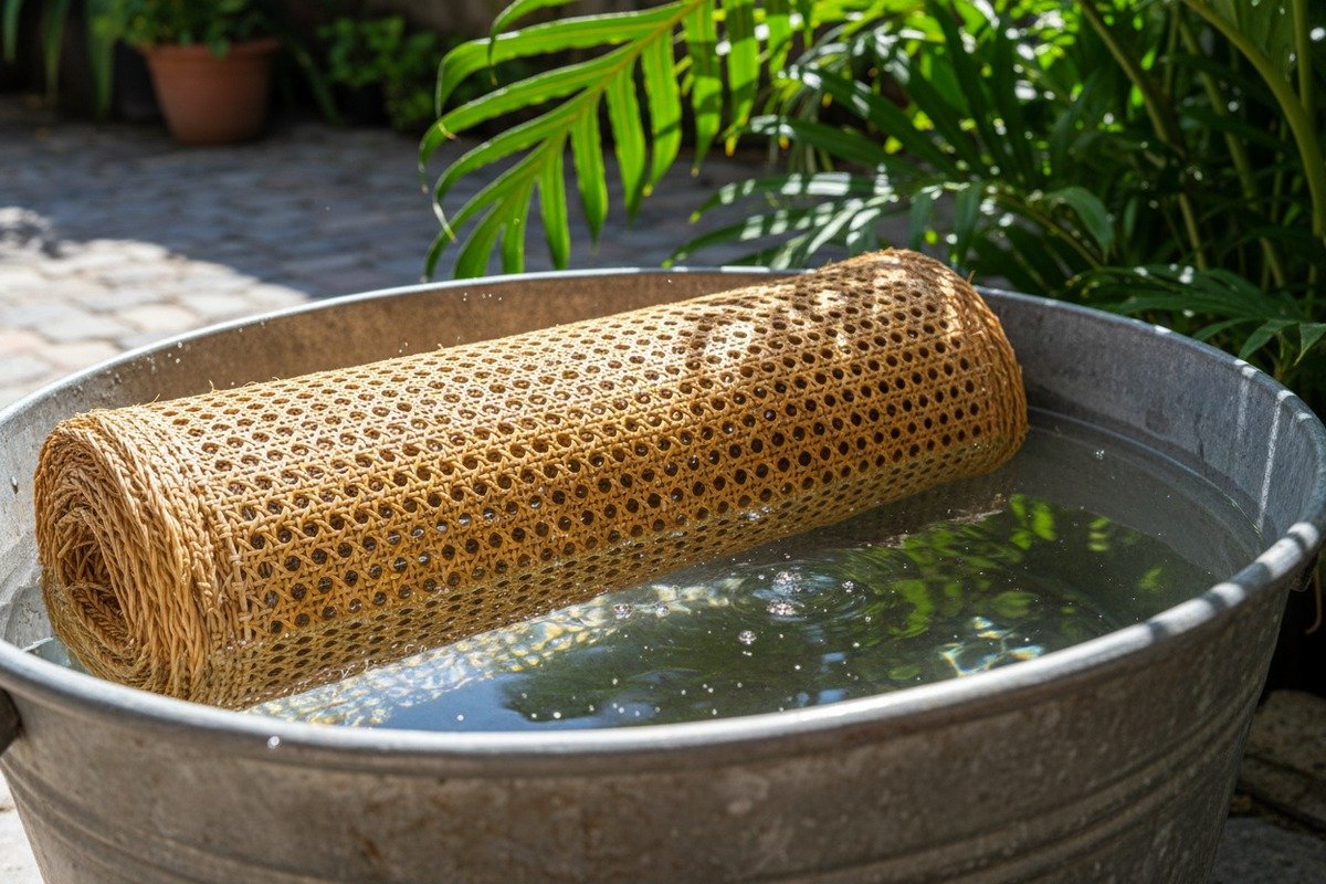 Professional furniture prototype using budget friendly Grade B rattan webbing with polished finish (ID#4)