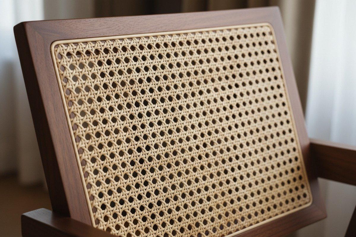 Durable rattan cane webbing with balanced moisture to prevent cracking and splitting in furniture (ID#2)