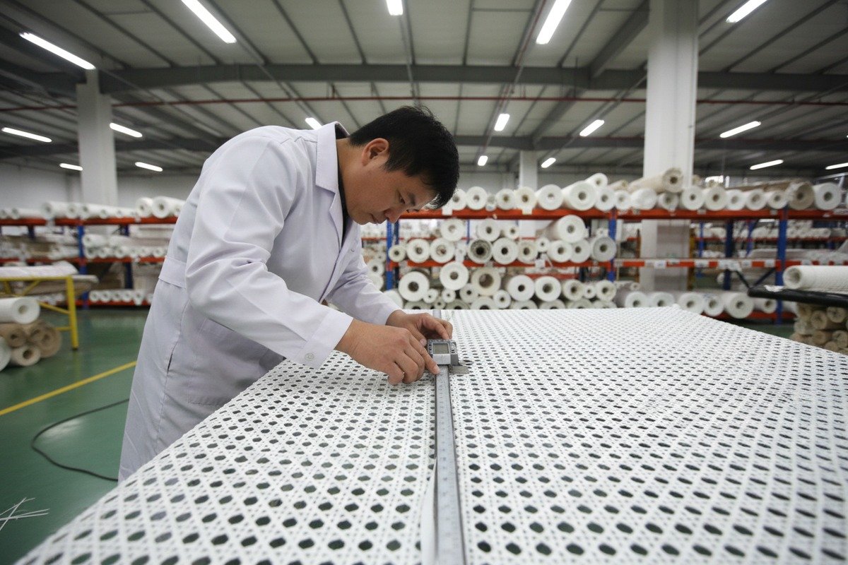 Grade A Quality Indicators Visual indicators of Grade A rattan cane webbing showing uniform thickness and tight weave (ID#3)