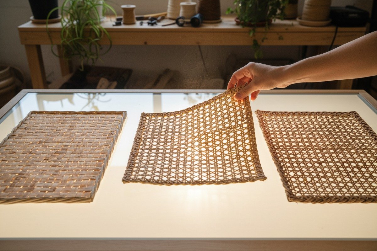 Export Quality Rattan Standards High-quality Grade A natural rattan webbing meeting international export standards for lampshades (ID#3)