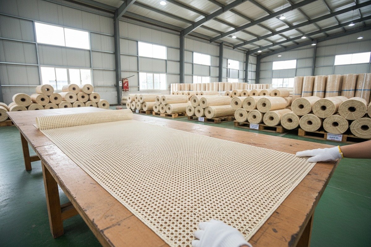 Bulk Rattan Webbing Sourcing Bulk Grade A rattan cane webbing for high-end lighting manufacturing from Seafan Rattan (ID#5)