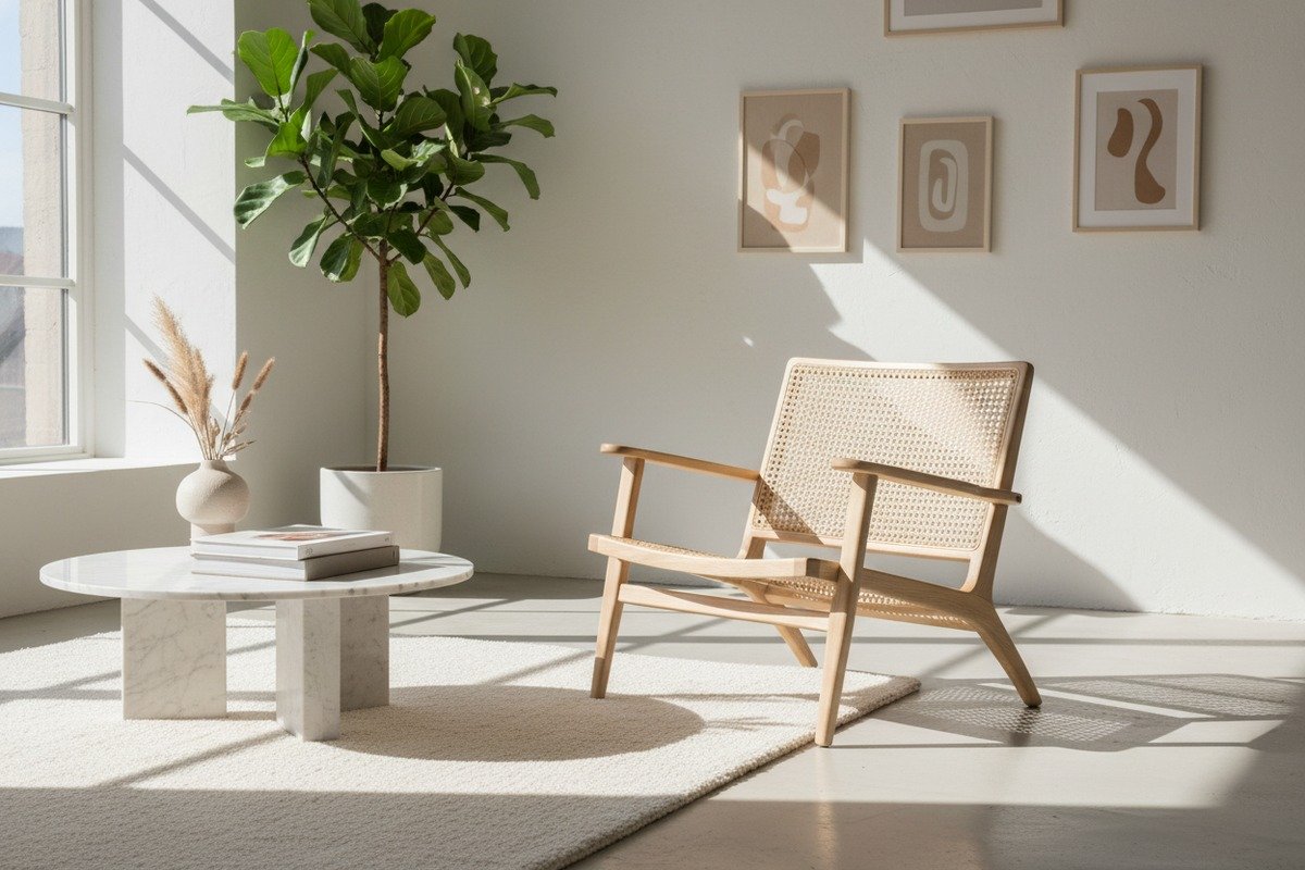 Bleached vs Natural Rattan Comparison between bleached and natural rattan webbing for different brand aesthetic requirements (ID#5)