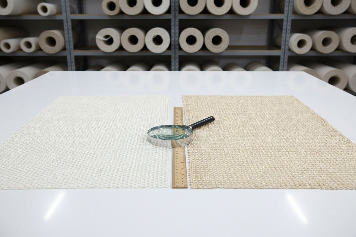 Grado A vs Grado B Comparison between smooth Grade A and slightly coarser Grade B rattan webbing textures (ID#2)