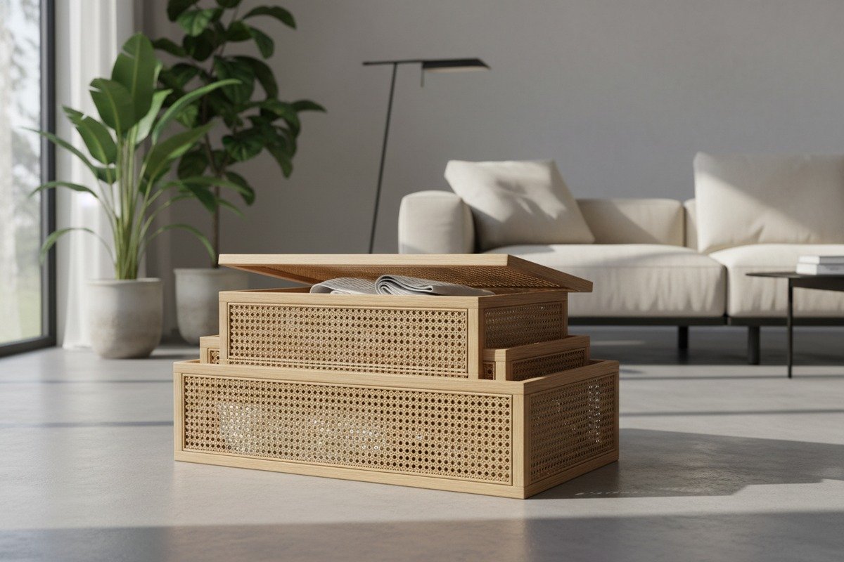 Natürliches Rattan-Rohrgeflecht zur Herstellung von Aufbewahrungskörben und -boxen (ID#1)