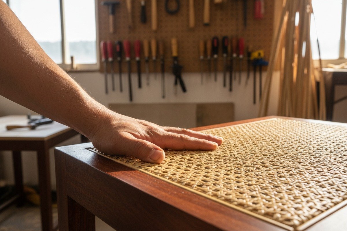 Langlebiges natürliches Rattan-Rohrgeflecht, verstärkt mit Holzrahmen für strapazierfähige Aufbewahrungskörbe (ID#2)