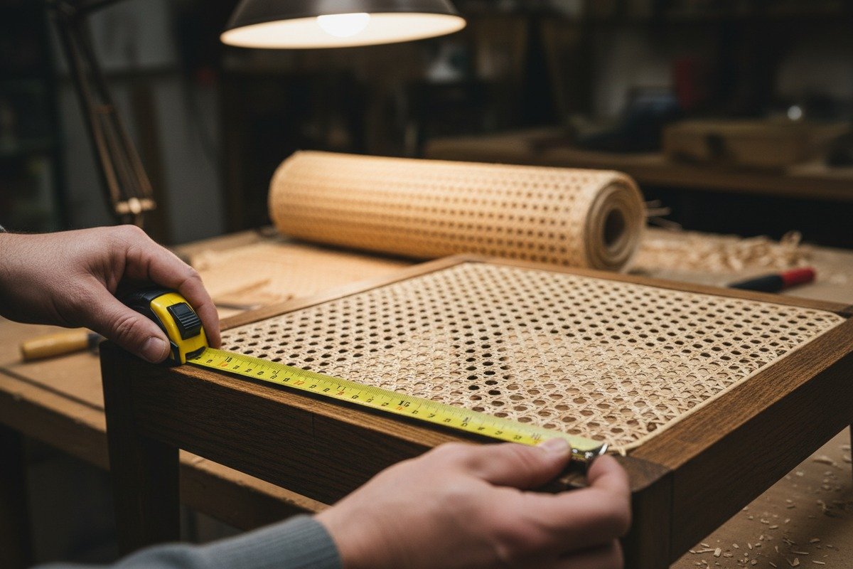 Medición de marcos de muebles y adición de pulgadas adicionales para paneles de ratán con ranura o grapados (ID#2)