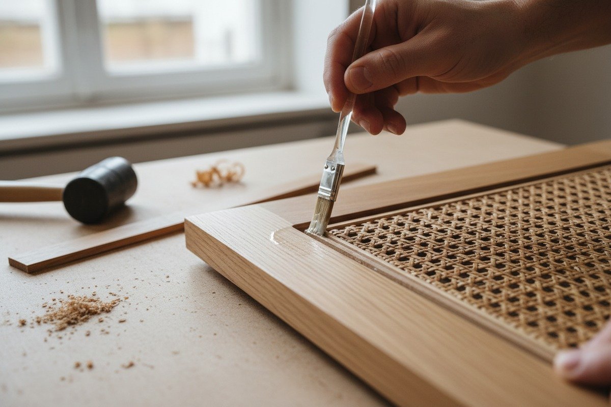 Measuring and planning rattan webbing layout with allowances to minimize material waste (ID#5)