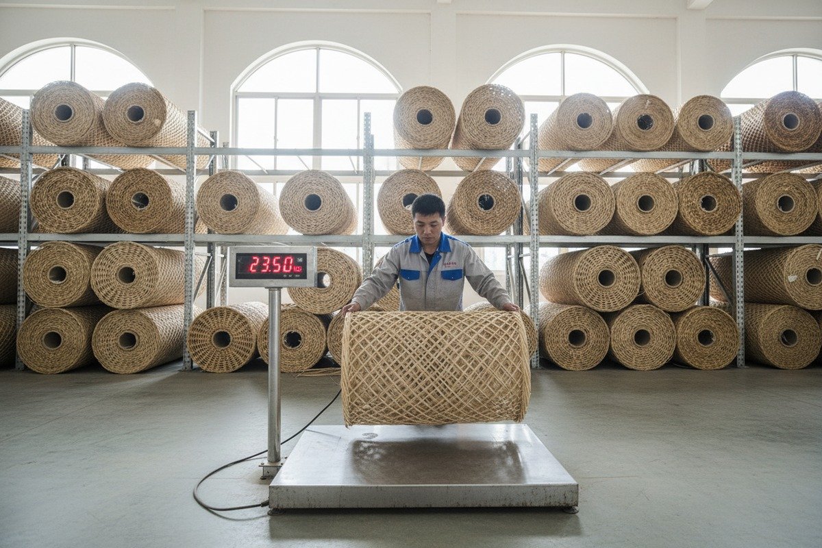 Roll Weight Conversion Method Converting rattan webbing roll weight to square meters using GSM calculation methods (ID#2)