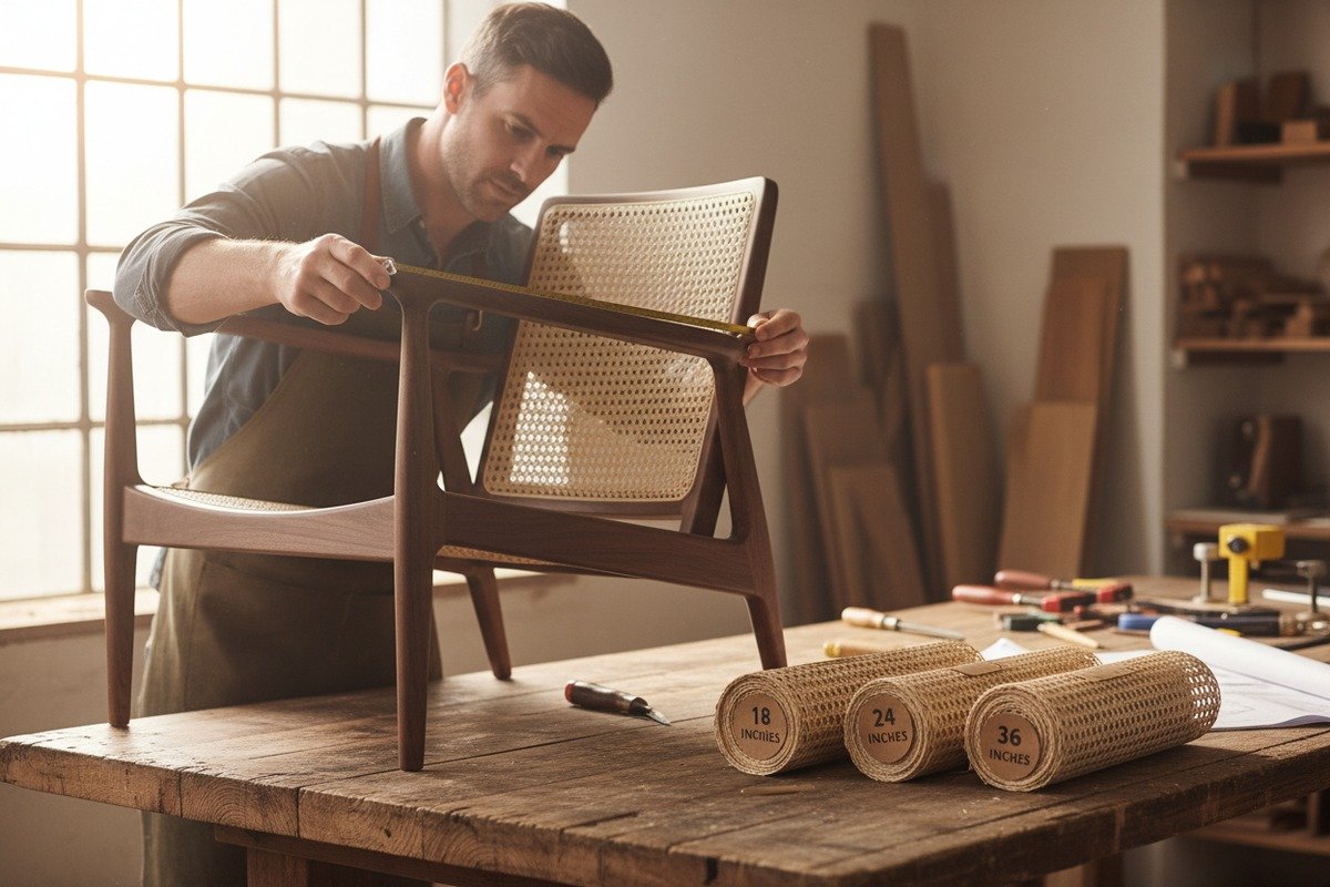 Natural rattan cane webbing rolls in various widths for furniture dimensions (ID#1)