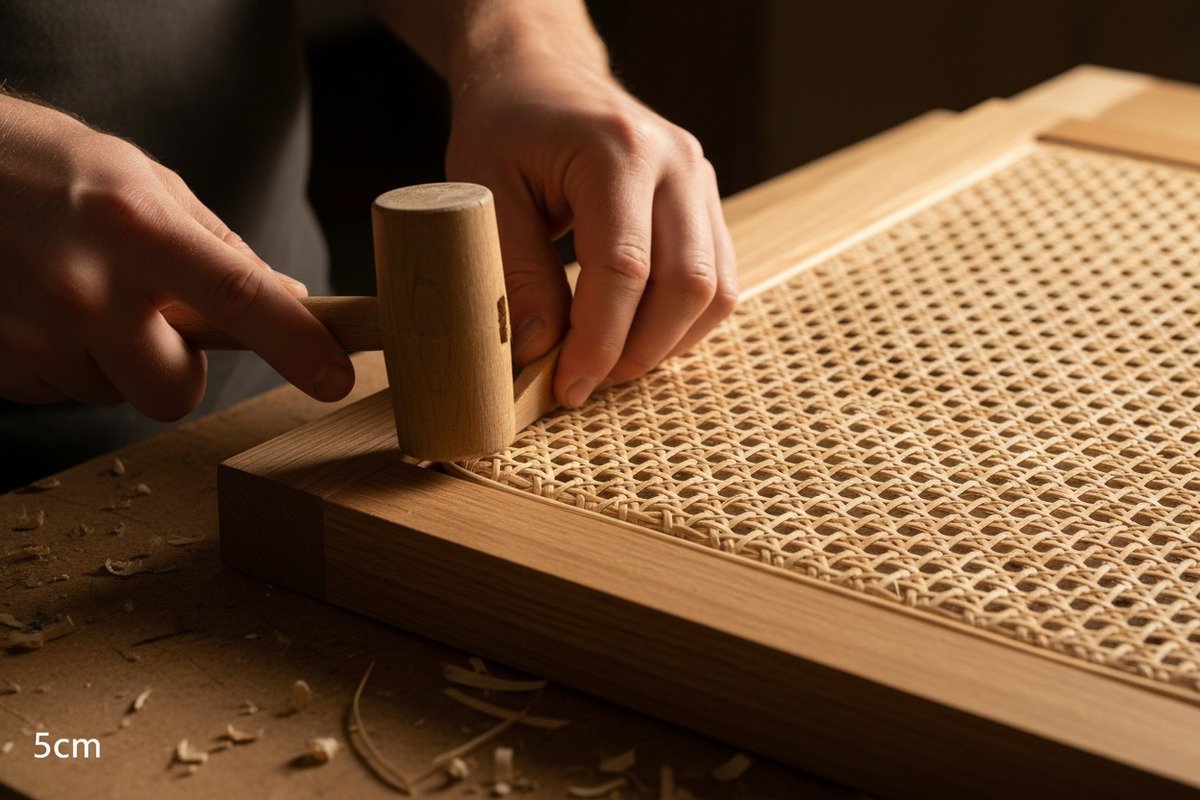 AAA-grade rattan cane webbing providing structural support for load-bearing chair seats (ID#4)