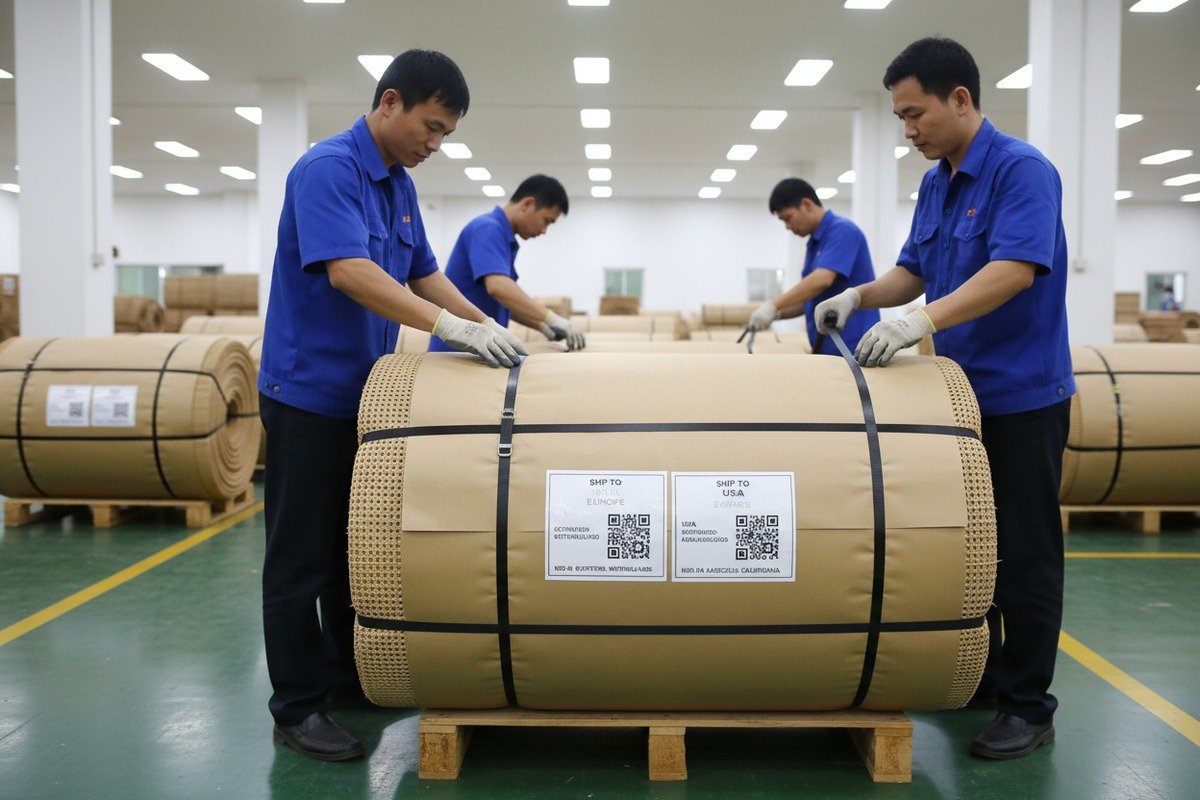 Embalaje seguro para el envío de ratán Embalaje duradero a prueba de humedad e inspección de calidad para envíos internacionales de ratán (ID#4)